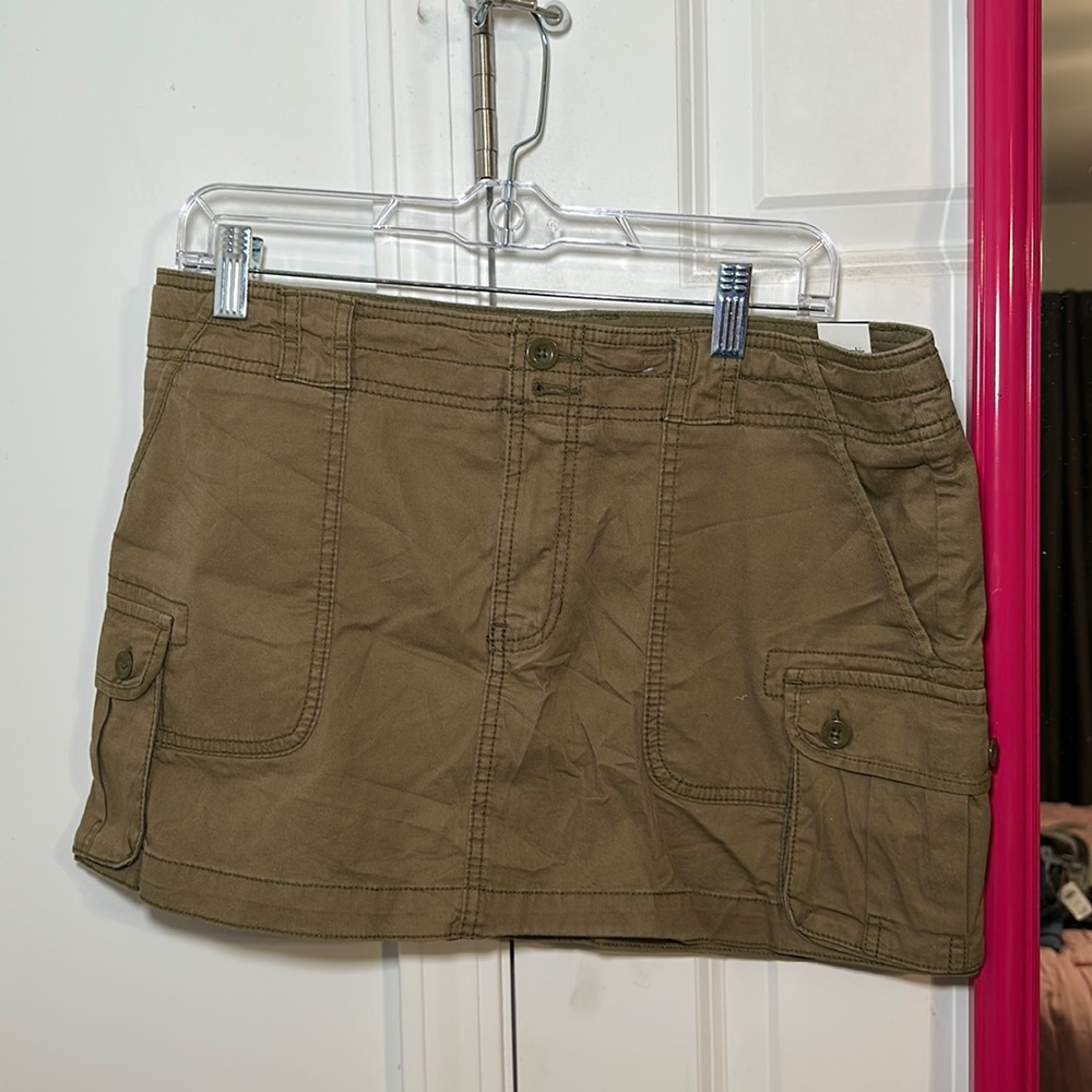 Abercrombie cargo mini skirt army green size M